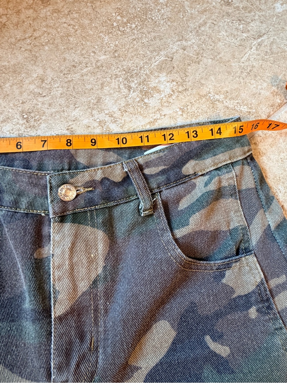 Barely Worn Camo Barrel Jeans - Picture 6 of 8
